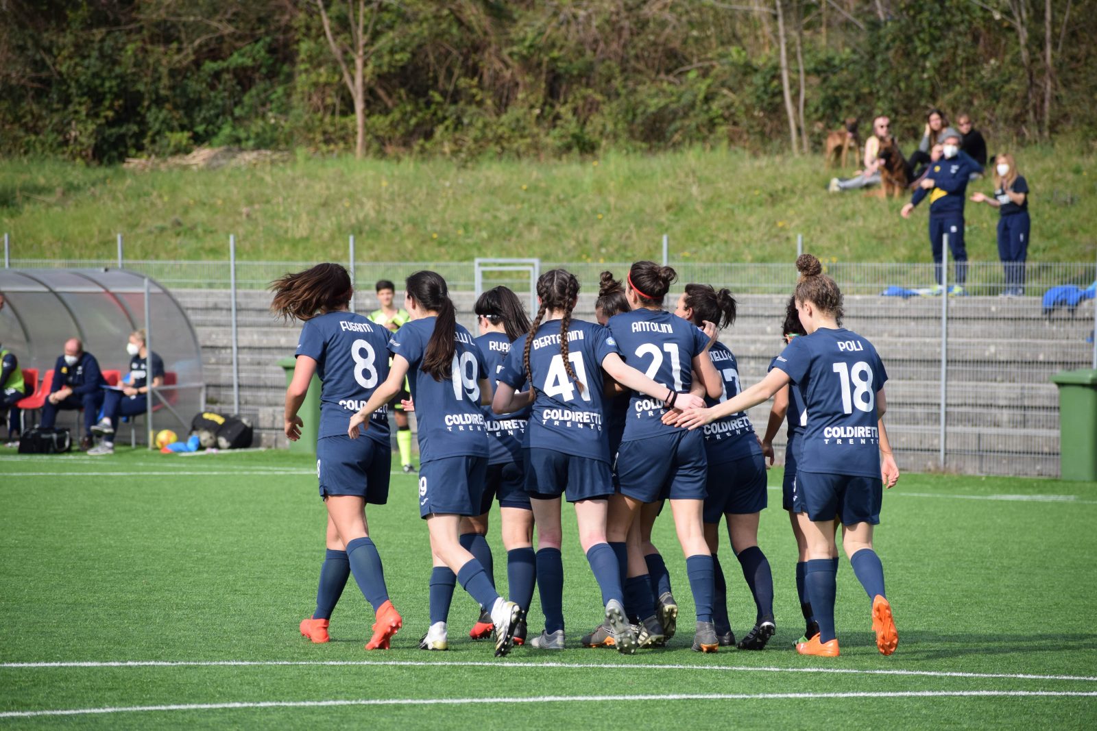 Trento Calcio Femminile dopo il secondo gol contro la Triestina